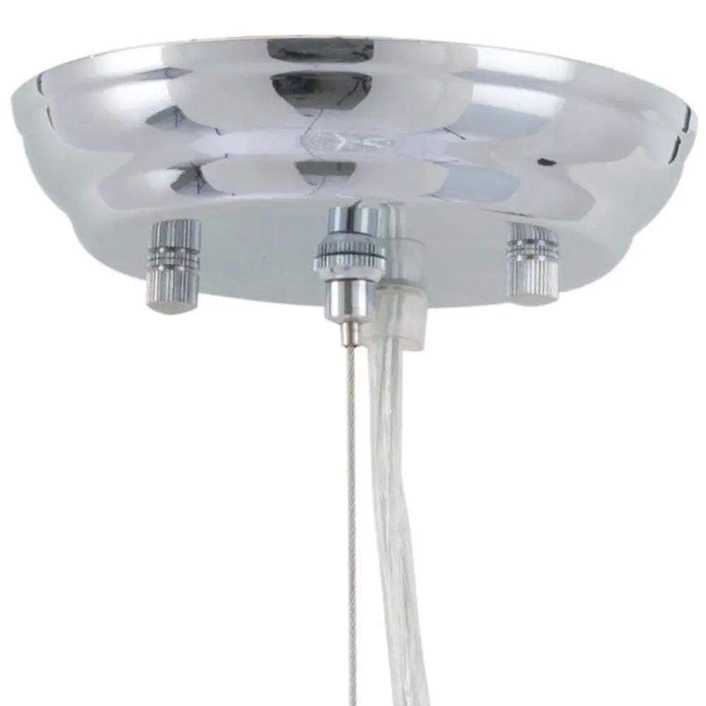 Silver Lantern Metal Chandelier With Silver Shades - GreatEagleInc