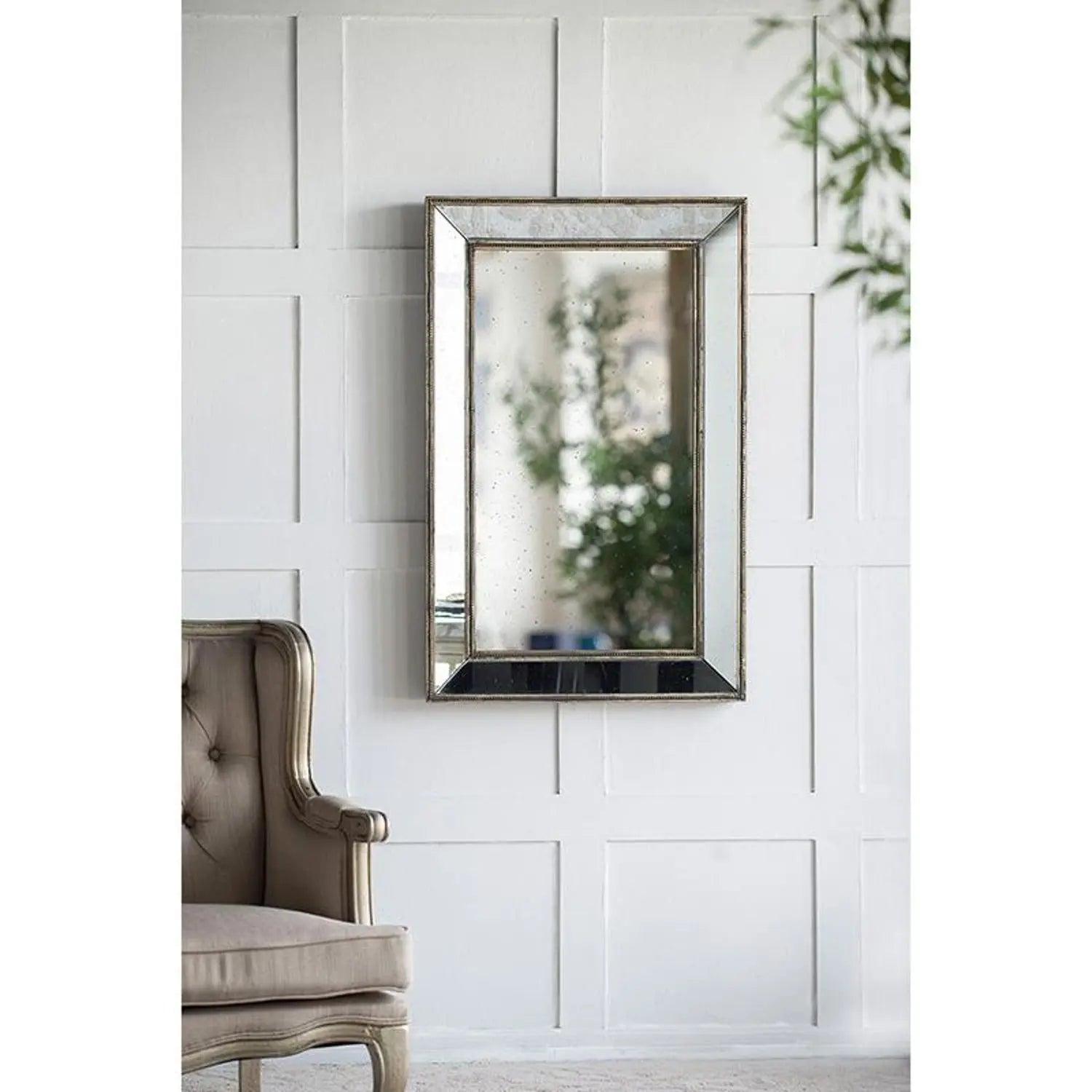 Silver Rectangle Accent Mirror - GreatEagleInc