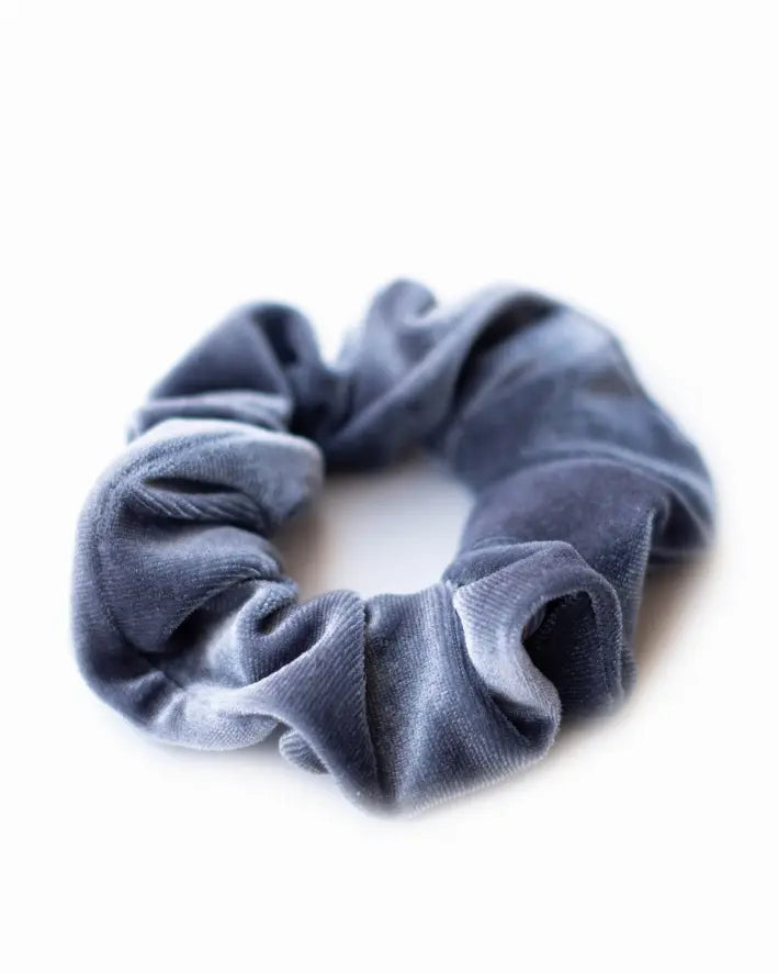 Silver Velvet Scrunchie Vi Bella