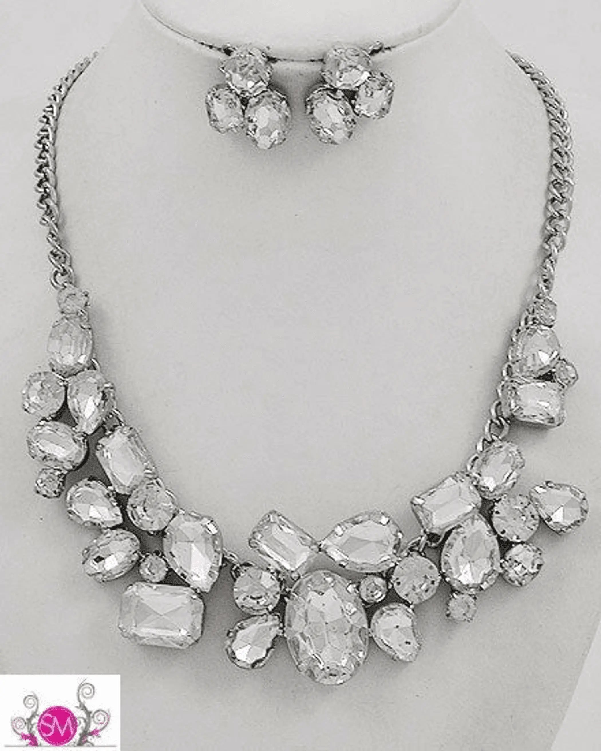 Silvertone Clear Stones SurelyMine