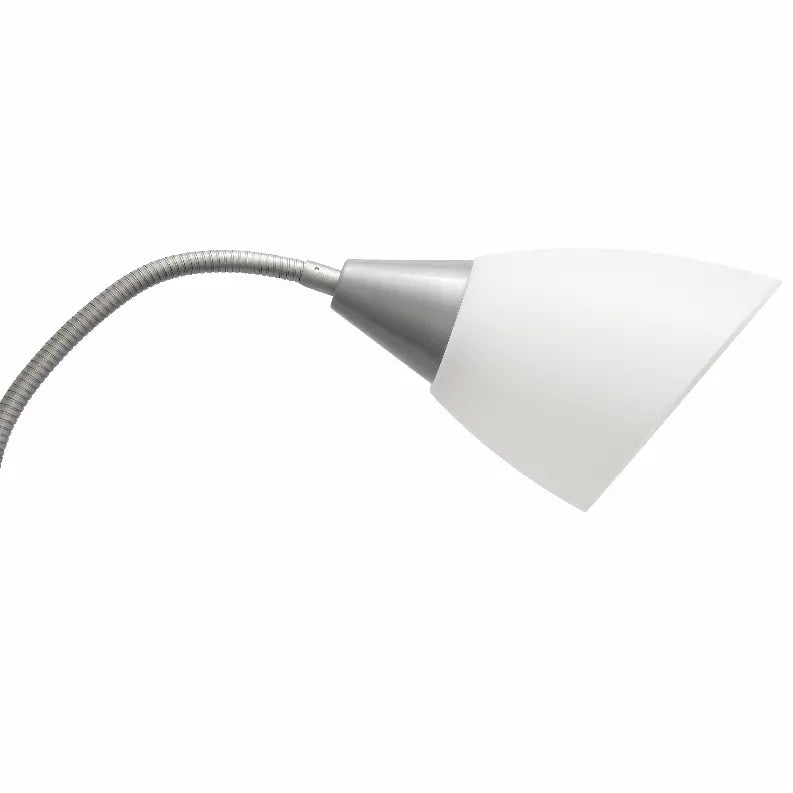 Simple Designs 5 Light Adjustable Gooseneck Silver Floor Lamp with White Shades All The Rages, Inc.