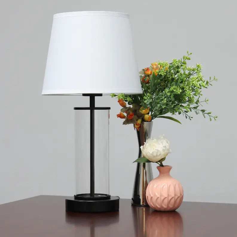 Simple Designs Encased Metal and Clear Glass Table Lamp All The Rages, Inc.