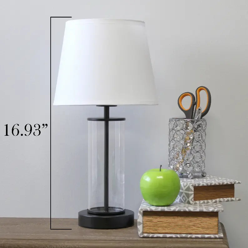 Simple Designs Encased Metal and Clear Glass Table Lamp All The Rages, Inc.
