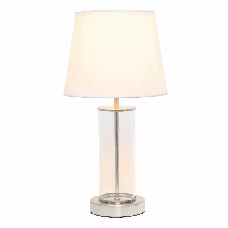 Simple Designs Encased Metal and Clear Glass Table Lamp All The Rages, Inc.