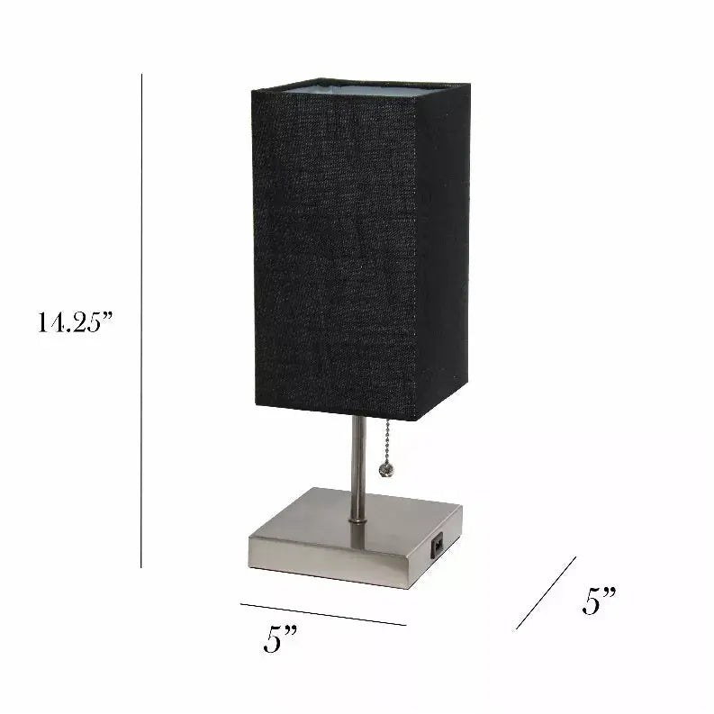 Simple Designs Petite Stick Lamp with USB Charging Port and Fabric Shade 2 Pack Set All The Rages, Inc.