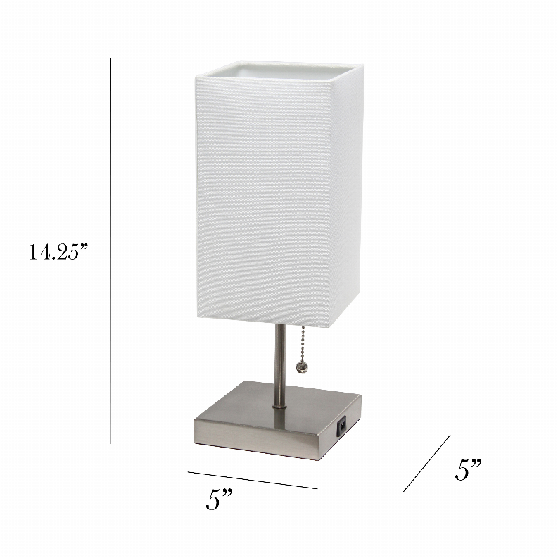 Simple Designs Petite Stick Lamp with USB Charging Port and Fabric Shade 2 Pack Set All The Rages, Inc.