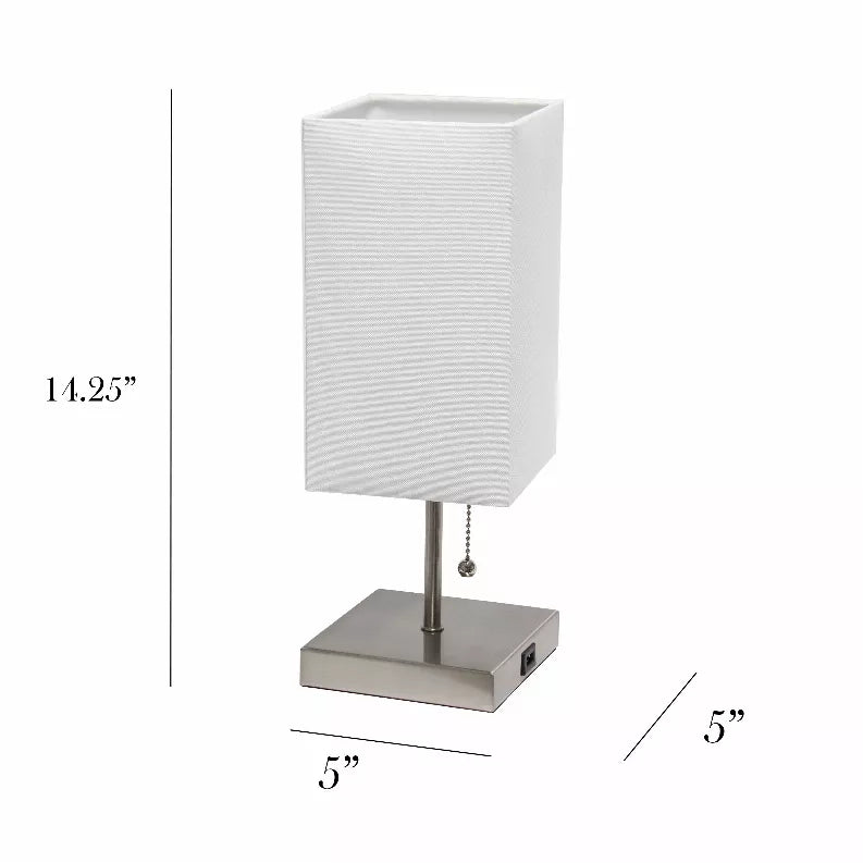 Simple Designs Petite Stick Lamp with USB Charging Port and Fabric Shade 2 Pack Set All The Rages, Inc.