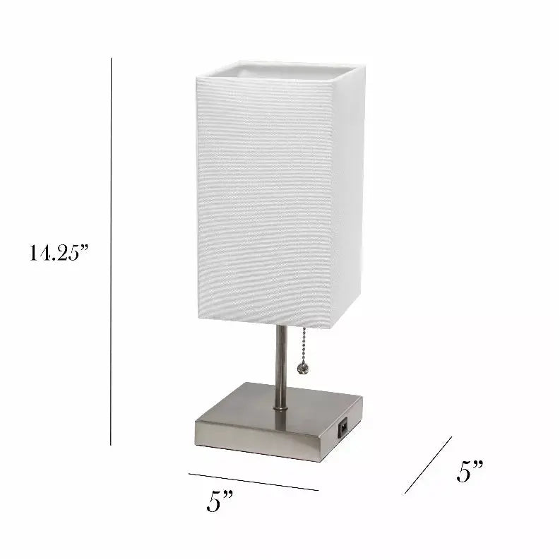 Simple Designs Petite Stick Lamp with USB Charging Port and Fabric Shade 2 Pack Set All The Rages, Inc.