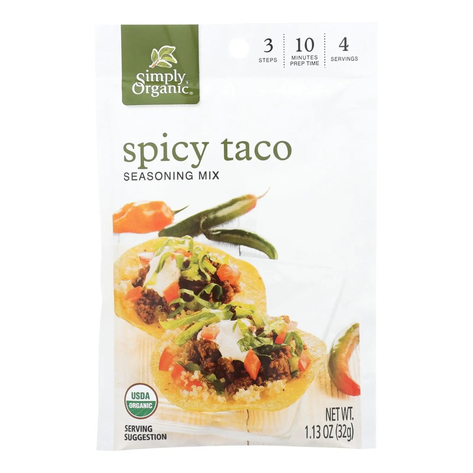 Simply Organic Spicy Taco Seasoning Mix - Case Of 12 - 1.13 Oz. Simply Organic