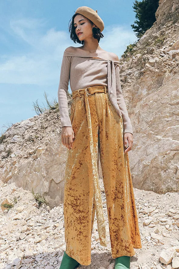 Since Then | Sandy Gold Wide Leg Pant Fangyan