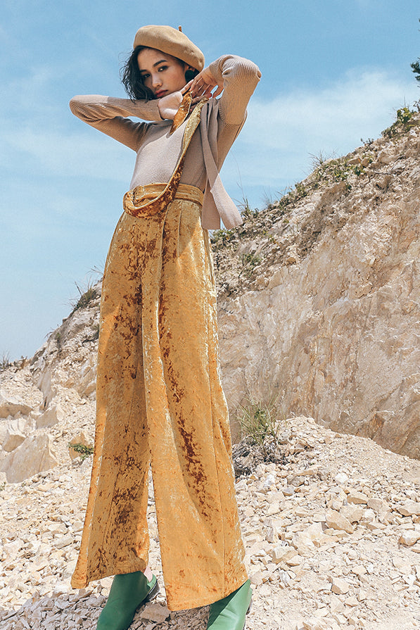 Since Then | Sandy Gold Wide Leg Pant Fangyan