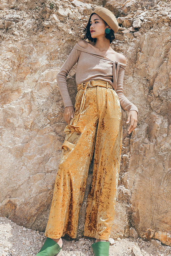 Since Then | Sandy Gold Wide Leg Pant Fangyan