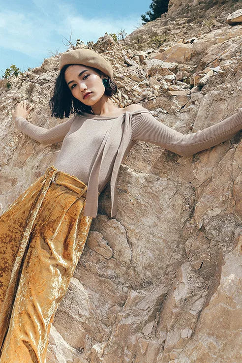 Since Then | Sandy Gold Wide Leg Pant Fangyan