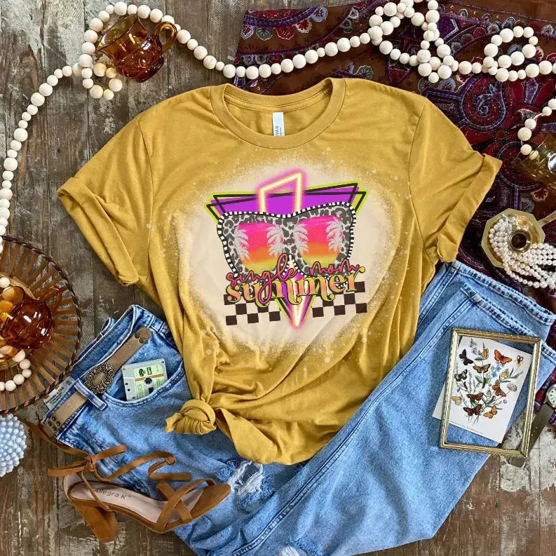 Single Mom Summer Bleached Shirt CK's Boutique