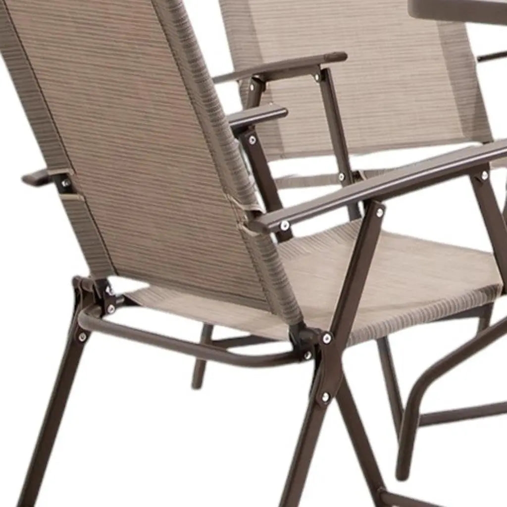 Six Piece Clear and Brown Square Glass Dining Set with Four Chairs Homeroots Outdoor