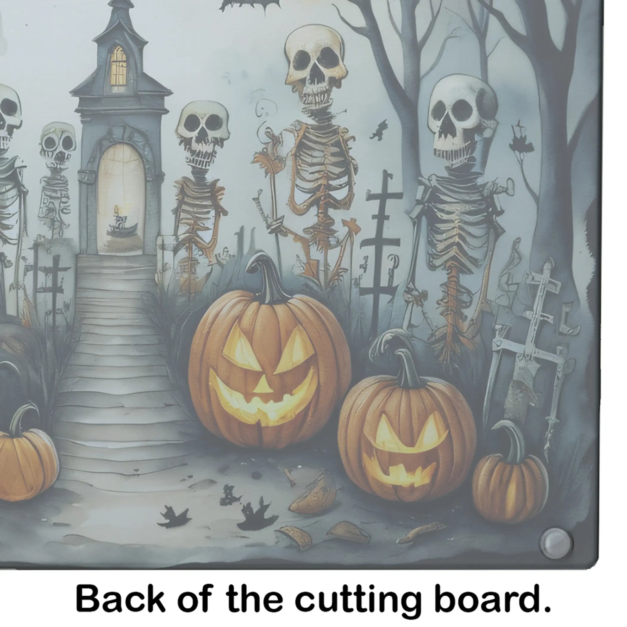 Skeleton Spooky Halloween Glass Cutting Board Caroline's Treasures