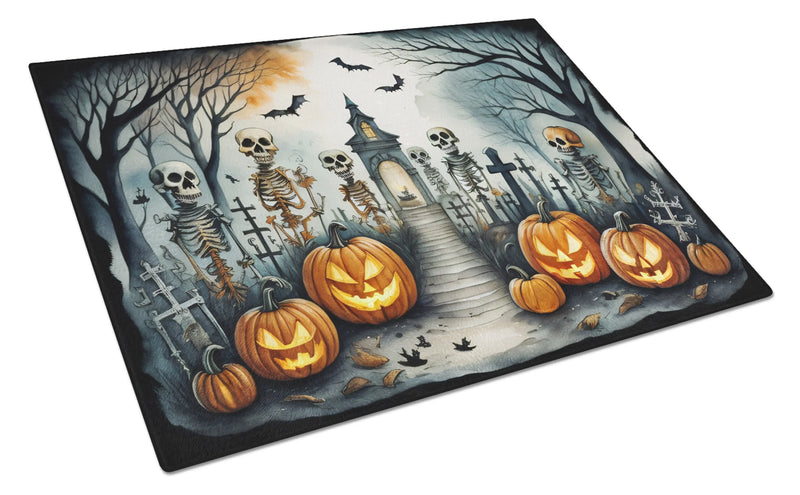 Skeleton Spooky Halloween Glass Cutting Board Caroline's Treasures