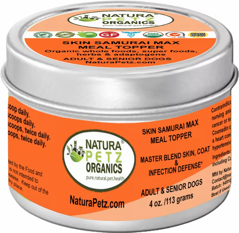Skin Samurai Max Meal Topper - Master Blend Skin, Coat & Infection Defense For Dogs & Cats* Organic Pet Systems
