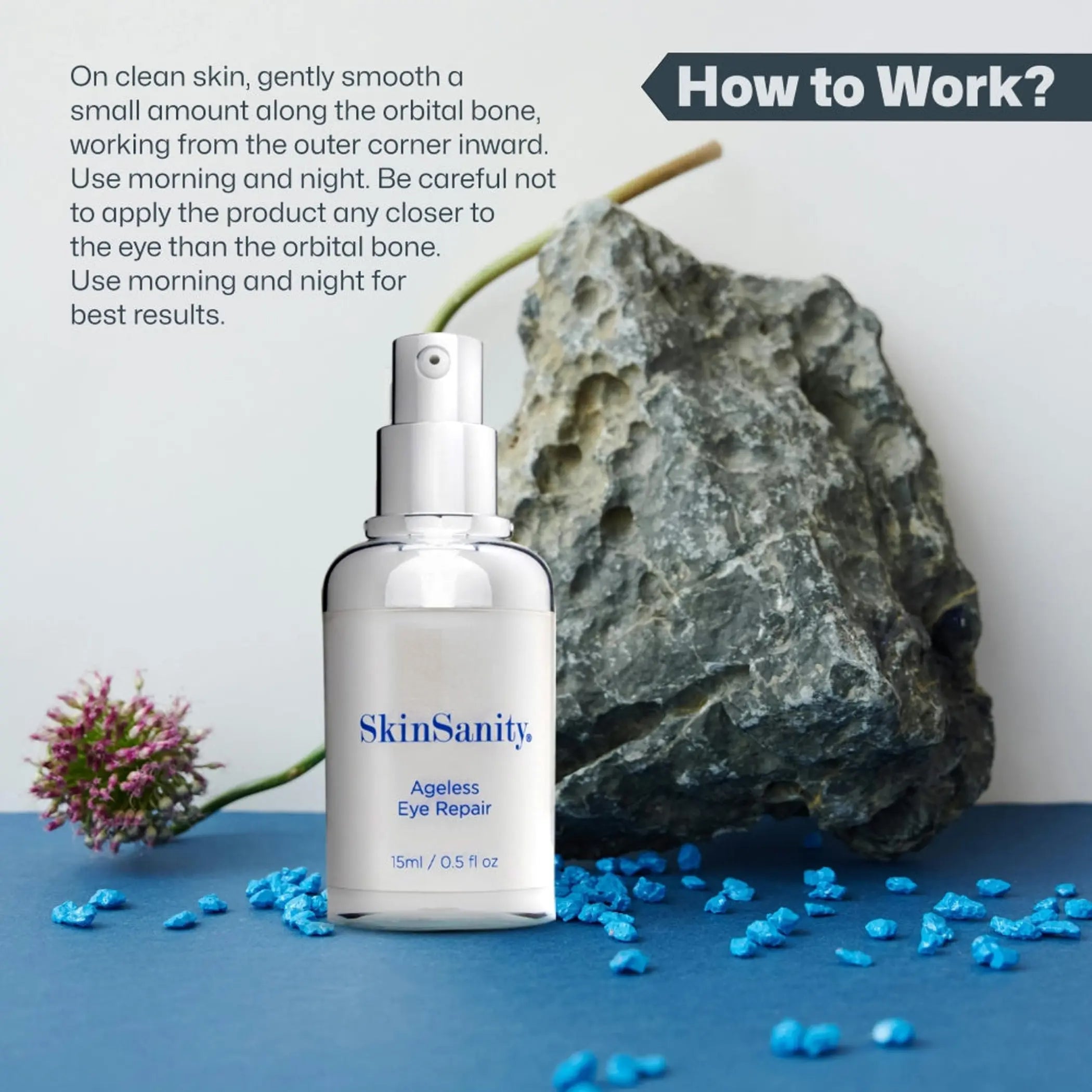 SkinSanity Eye Repair Serum with Hyaluronic Acid and Marine Algae 0.5 fl oz DermOne Health & Wellness