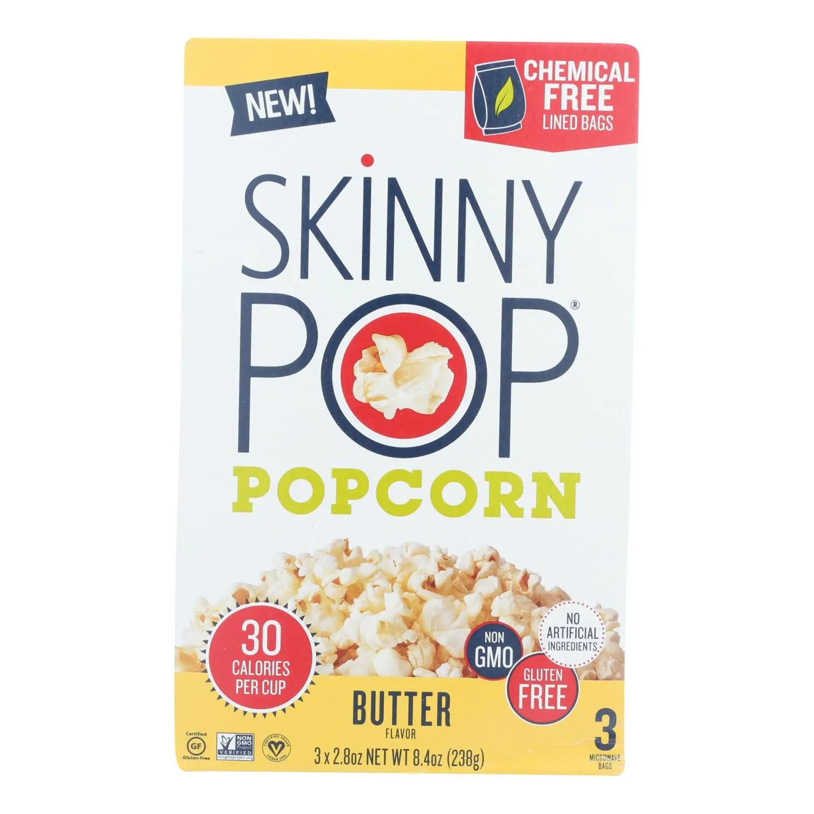 Skinnypop Popcorn - Popcorn Micro Butter 3pk - Case Of 12 - 3/2.8 Oz Skinnypop Popcorn