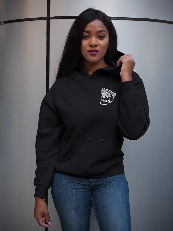 Skull Hoodie 2.0 [Small Logo] Black Cat Bazaar