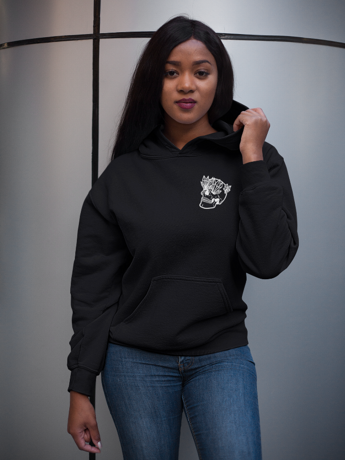 Skull Hoodie 2.0 [Small Logo] Black Cat Bazaar