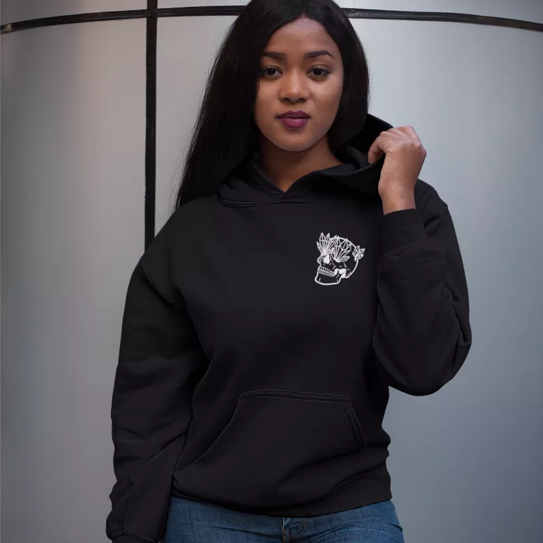 Skull Hoodie 2.0 [Small Logo] Black Cat Bazaar