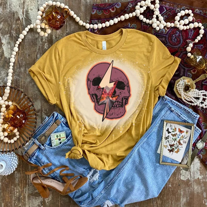 Skull Shirt Bleached CK's Boutique