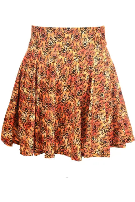 Skulls-Gothic Print Stretch Lycra Skirt Daisy Corsets