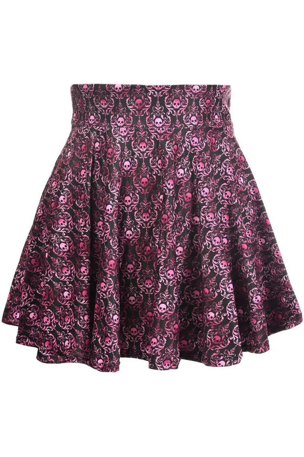 Skulls-Gothic Print Stretch Lycra Skirt Daisy Corsets