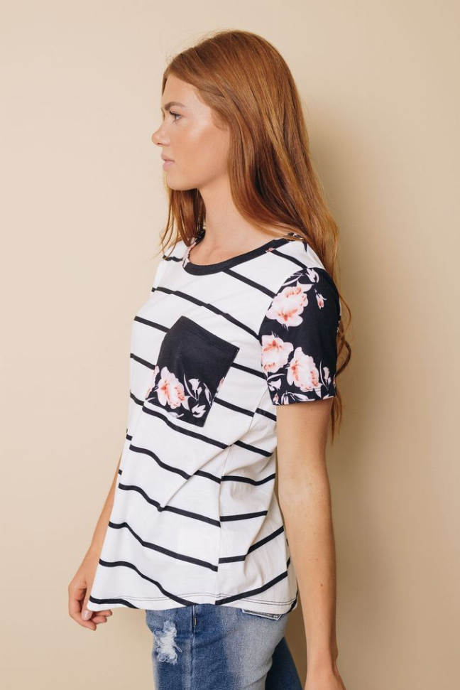 Slack Striped T-Shirt Stay Warm in Style