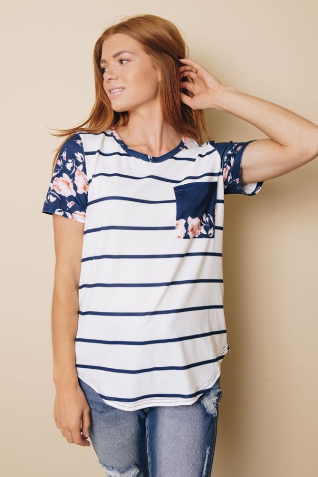Slack Striped T-Shirt Stay Warm in Style