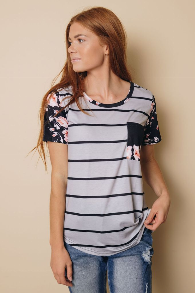 Slack Striped T-Shirt Stay Warm in Style