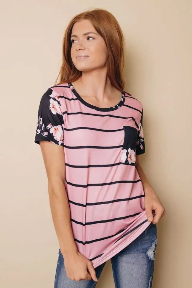 Slack Striped T-Shirt Stay Warm in Style