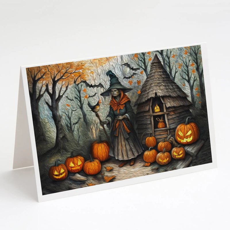 Slavic Witch Spooky Halloween Greeting Cards Pack of 8 Caroline's Treasures