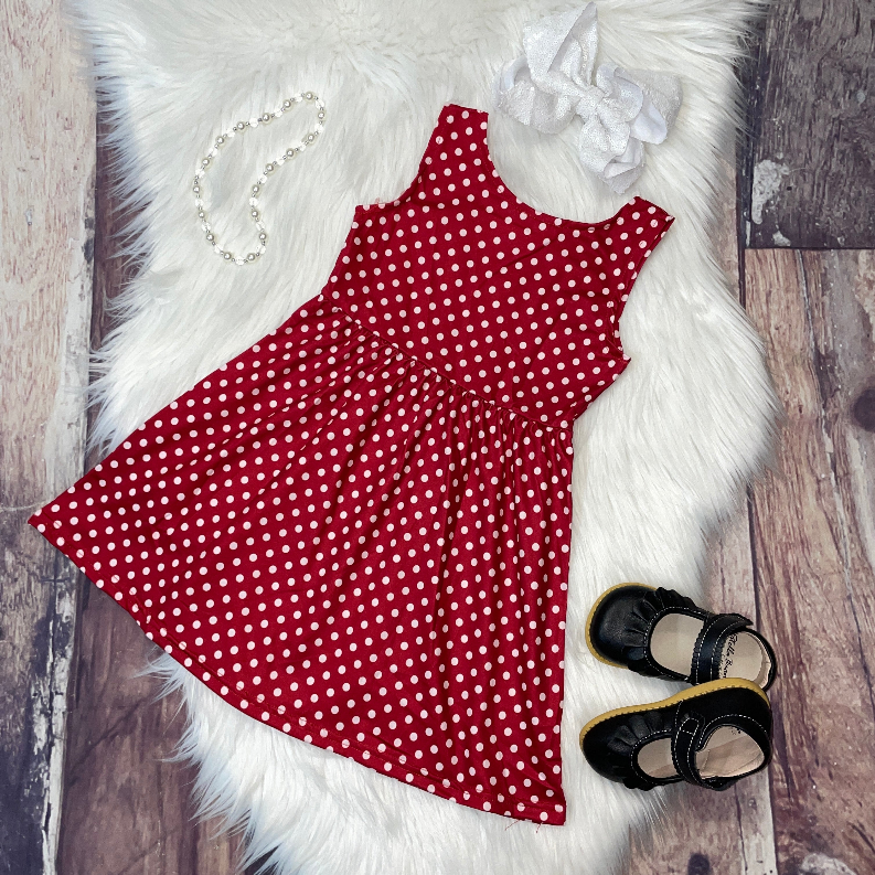 Sleeveless Polkadot Mid-Twirl Dress Stella Bean Clothing