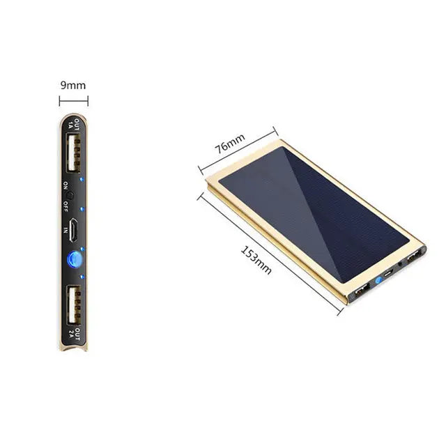 Slim Giant Solar Power Extender For All Gadgets With 2 USB Ports Vista Shops