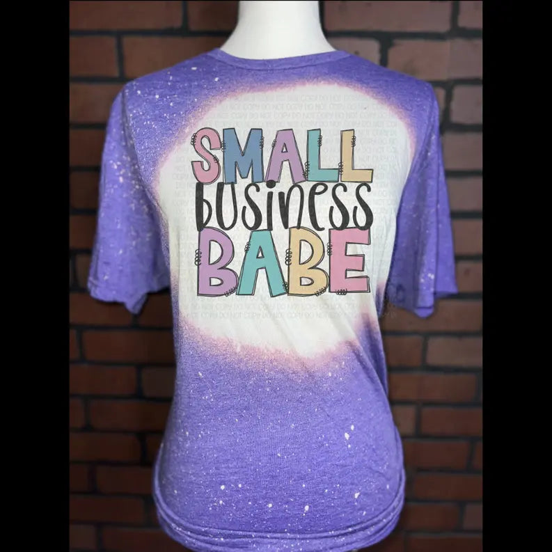 Small Business Babe Bleached Graphic Tee The Blended Owl