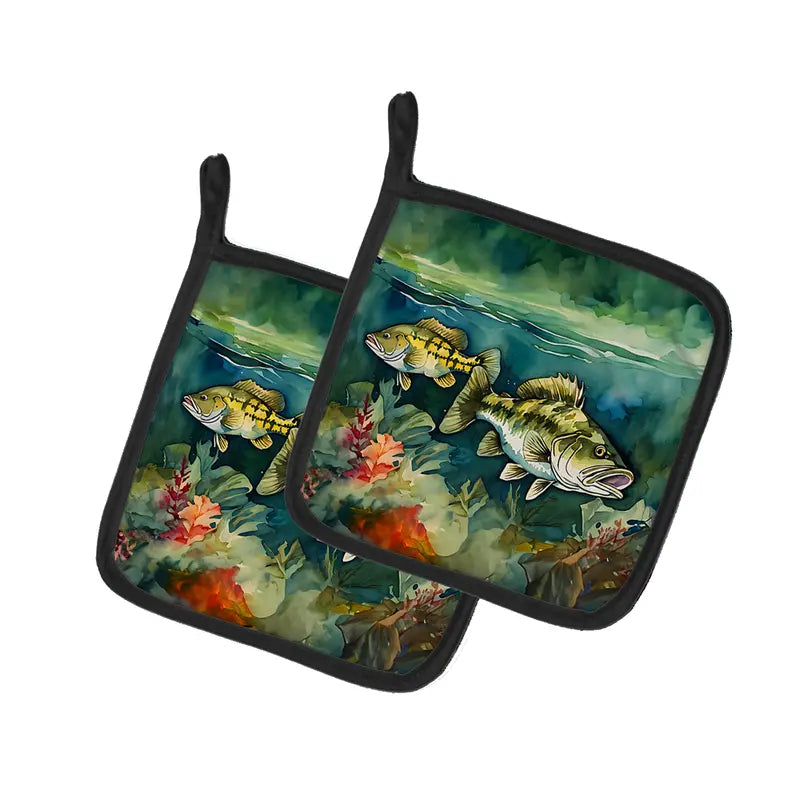 Smallmouth Bass Pair of Pot Holders Caroline's Treasures