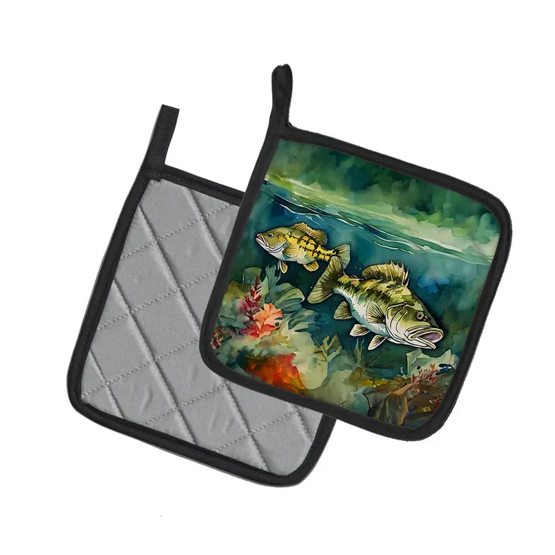 Smallmouth Bass Pair of Pot Holders Caroline's Treasures