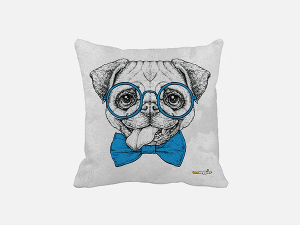 Smartie Pants Pug Throw Pillow Bandoggies