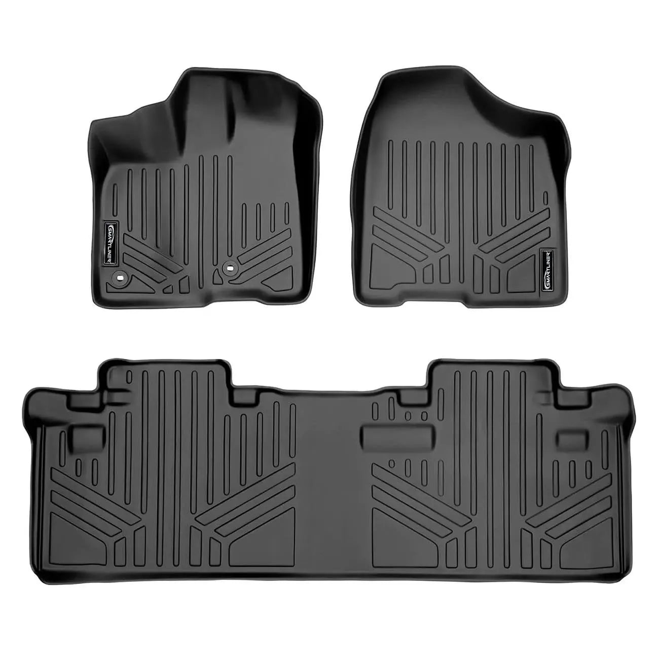 Smartliner Floor Liners Front/2nd Row 2013–2020 Toyota Sienna - 8 Passenger Model (black) SMARTLINER