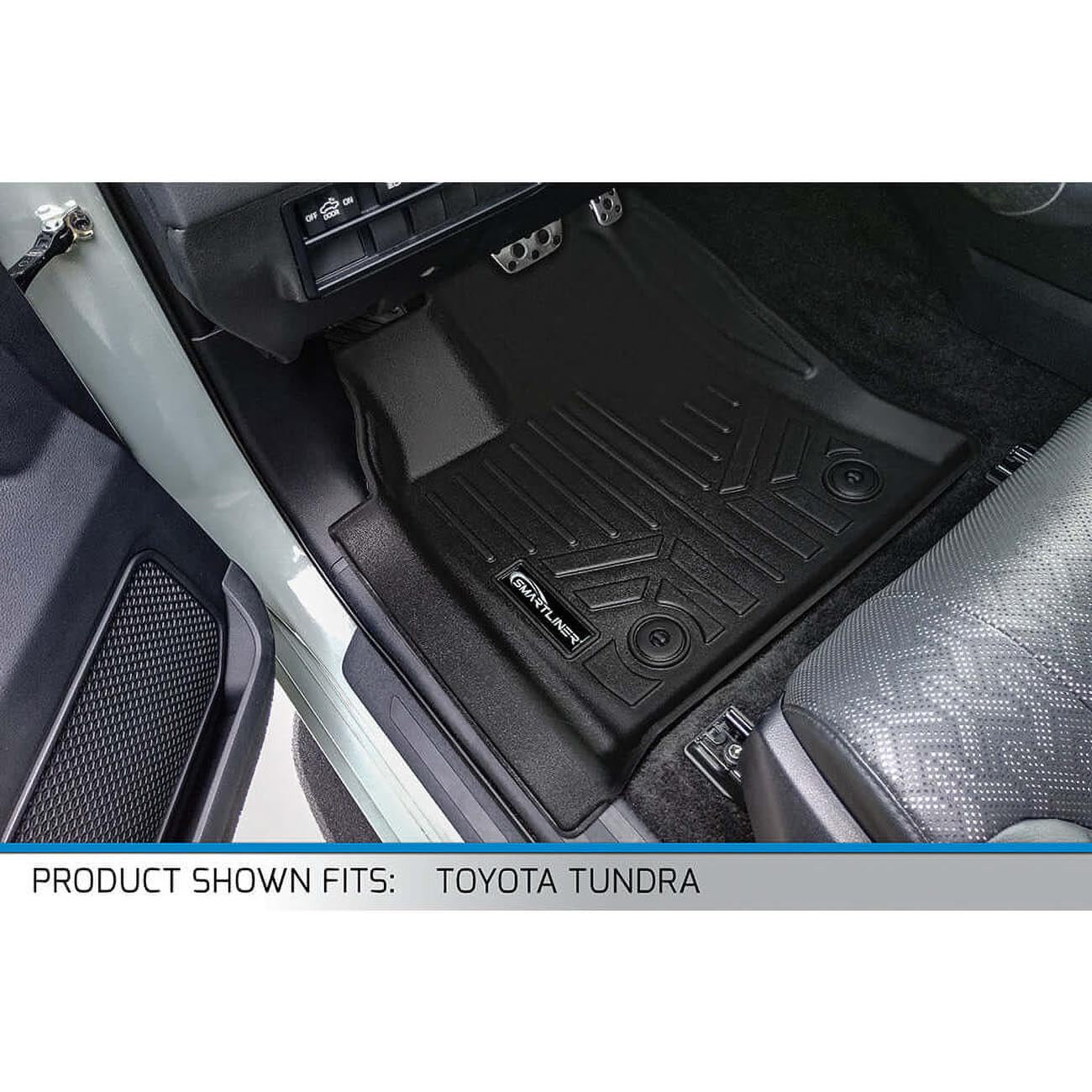 Smartliner Floor Liners Front/2nd Row 2022–2025 Toyota Tundra Crewmax Cab (black) SMARTLINER
