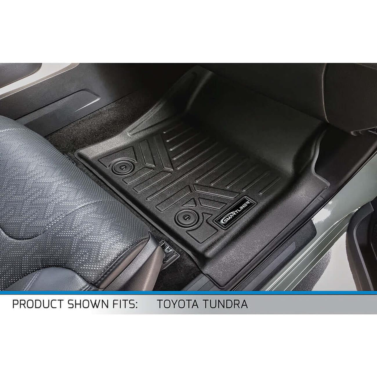 Smartliner Floor Liners Front/2nd Row 2022–2025 Toyota Tundra Crewmax Cab (black) SMARTLINER