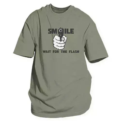 Smile For The Flash Men's T-Shirt Olive Drab Fox Outdoor