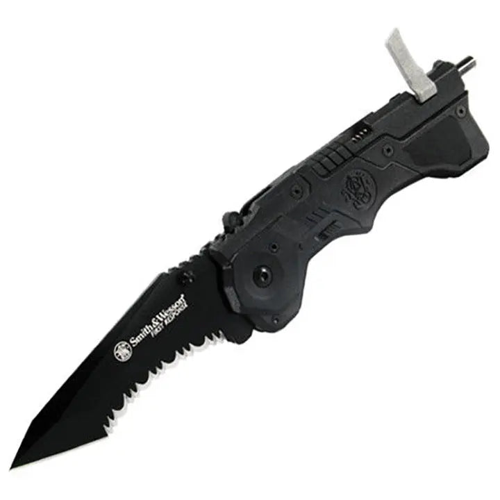 Smith & Wesson 3.5" Spring Assisted Folding Pocket Knife & Rescue Tool BTI Tools