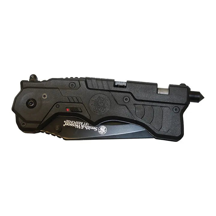Smith & Wesson 3.5" Spring Assisted Folding Pocket Knife & Rescue Tool BTI Tools