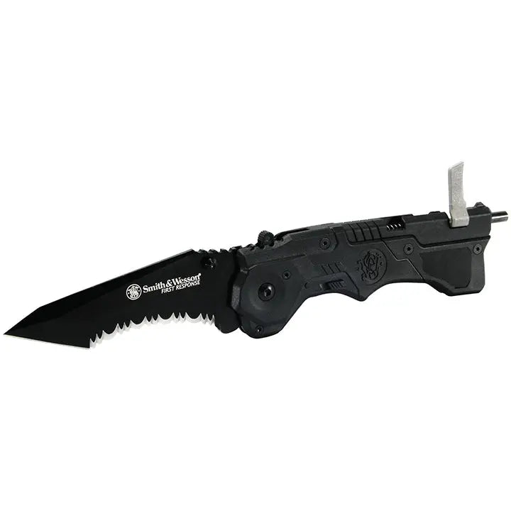 Smith & Wesson 3.5" Spring Assisted Folding Pocket Knife & Rescue Tool BTI Tools