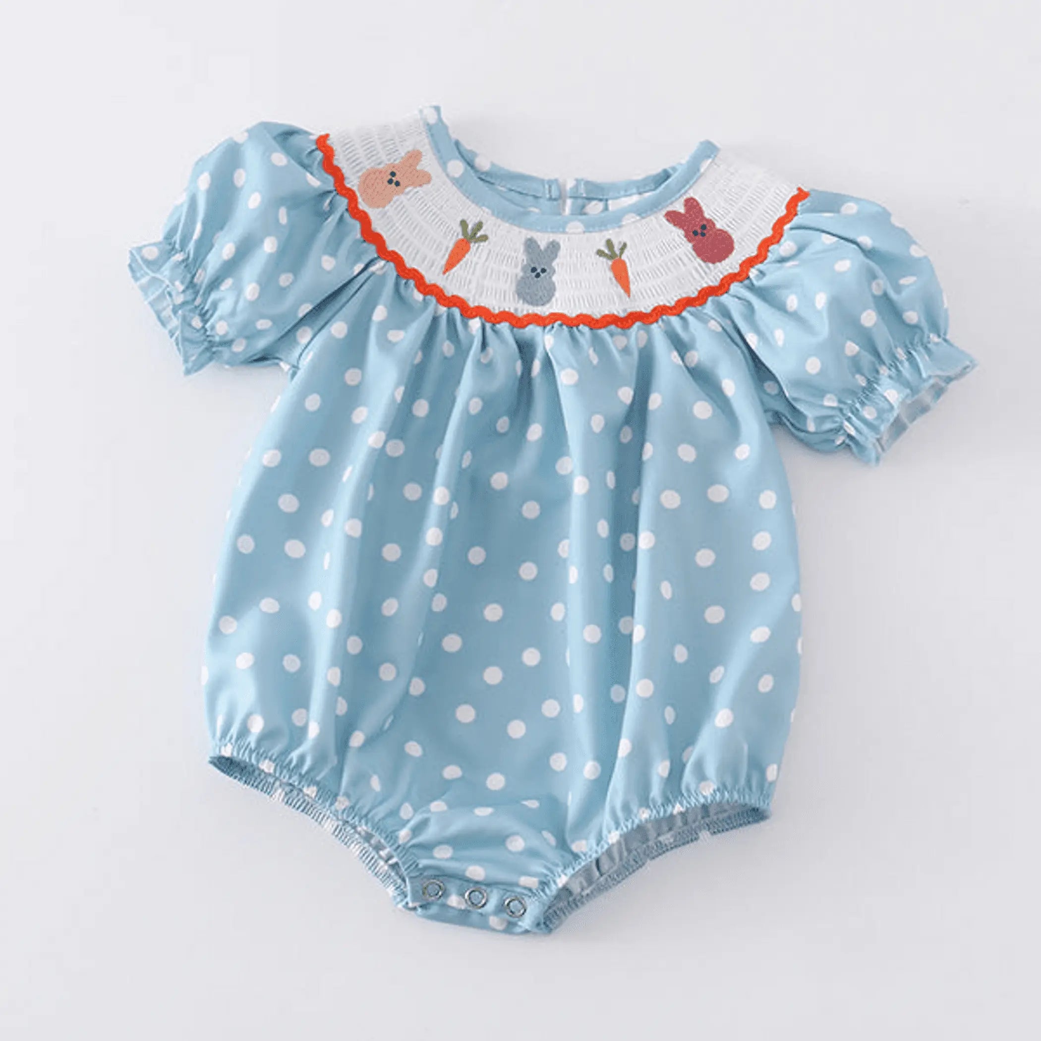 Smocked Bunny Romper (Girls) Melina & Me