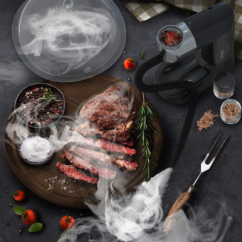 Smoking Gun Wood Smoke Infuser  Starter Kit 12 PCS Smoker Machine with Accessories and Wood Chips  Cold Smoke for Food and Drinks  Gift for Man Homia